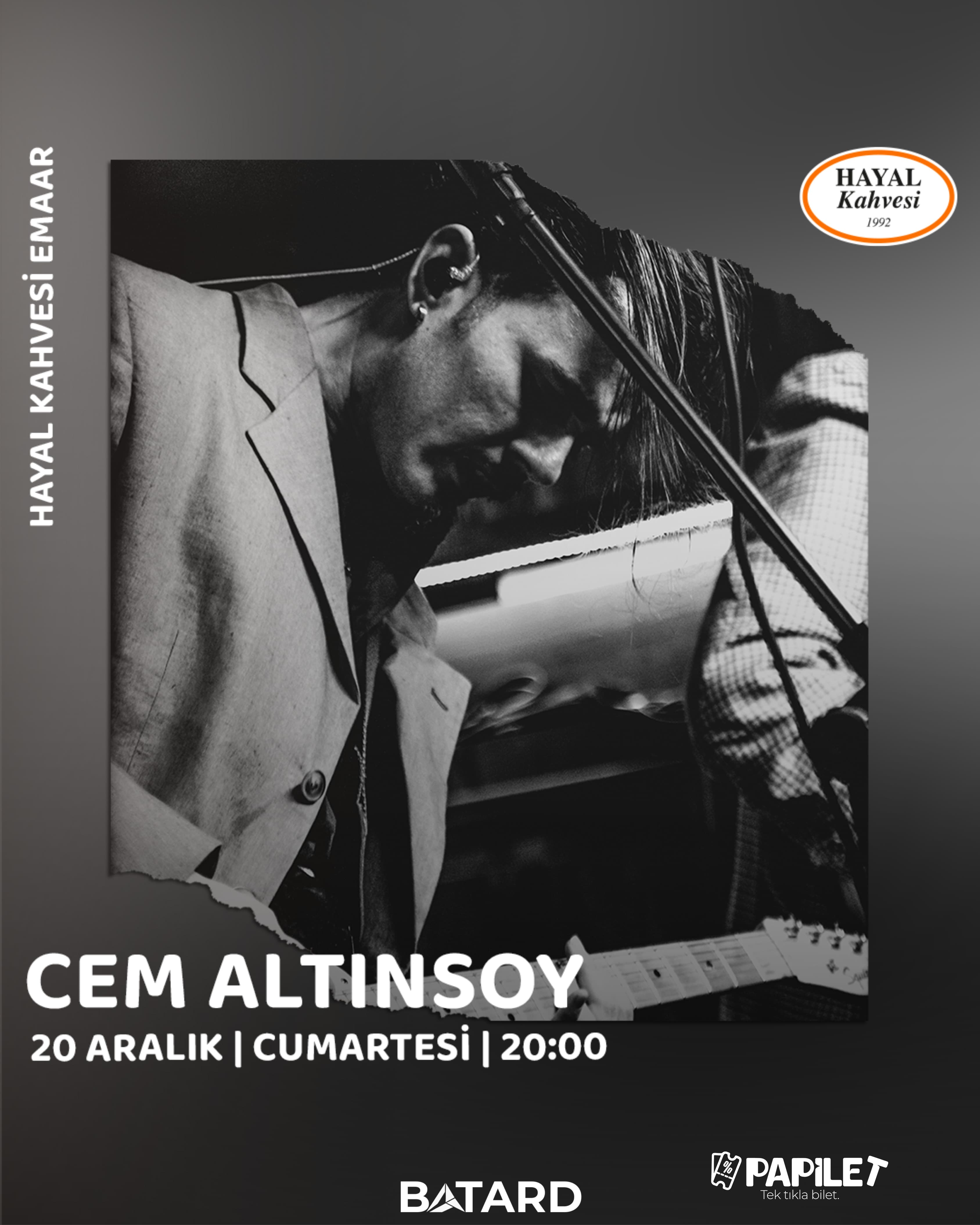 Papilet Etkinlik: Cem Altınsoy Konseri - Bilet Satın Al
