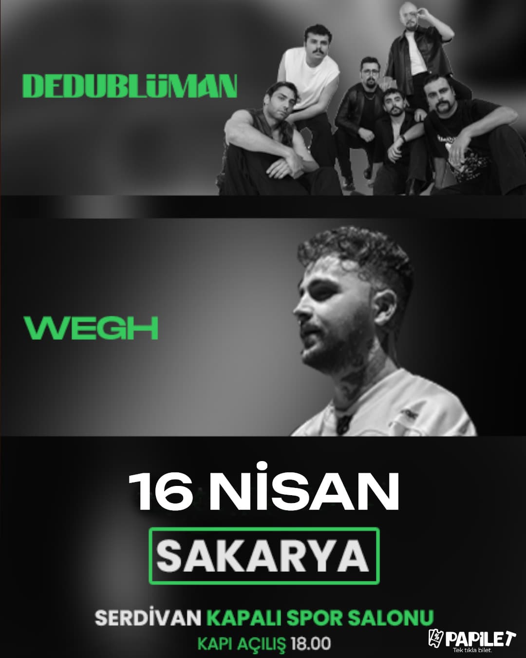 Papilet Etkinlik: Dedublüman - Wegh Konseri - Bilet Satın Al