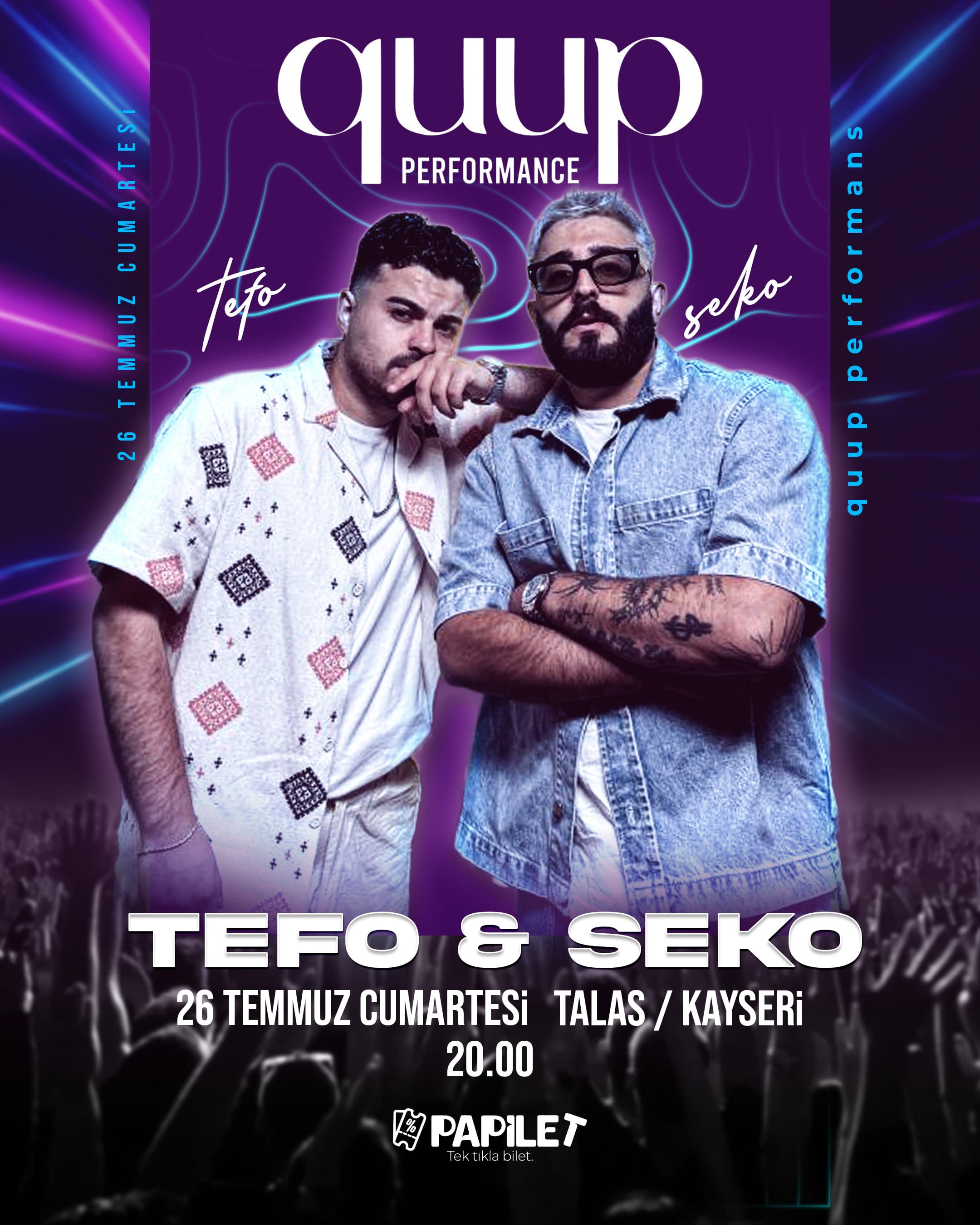 Papilet Etkinlik: Tefo & Seko Kayseri Konseri  - Bilet Satın Al